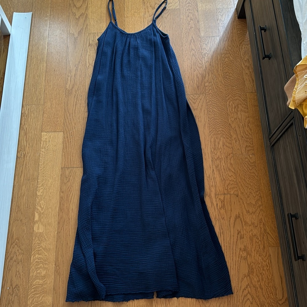Nation navy crinkle dress